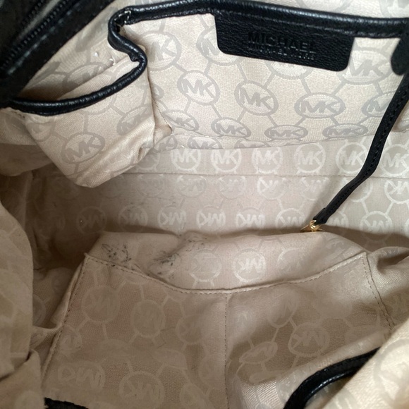 Michael Kors Black Leather Shoulder Bag with Gold Tone Accents - Picture 11 of 16